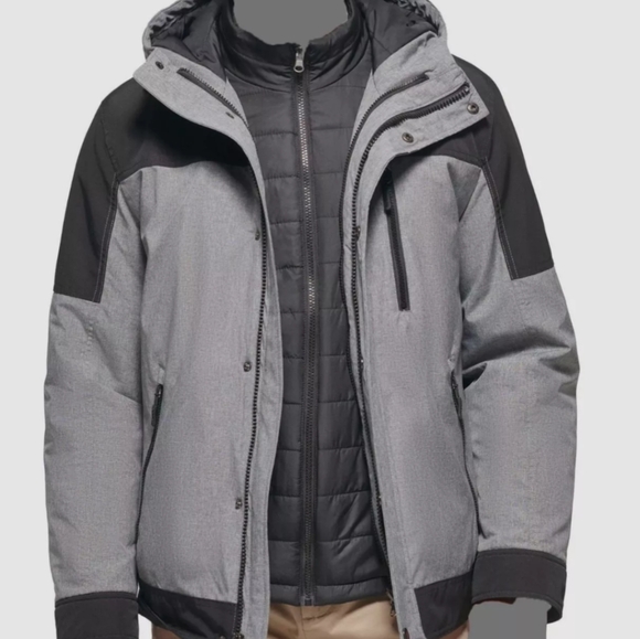 Club Room 3 In 1 Men's Gray and Black Jacket - Picture 3 of 8